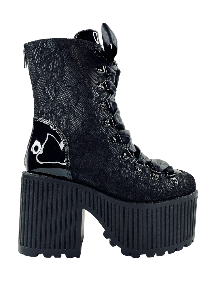Pandora Platform Boot Black Lace